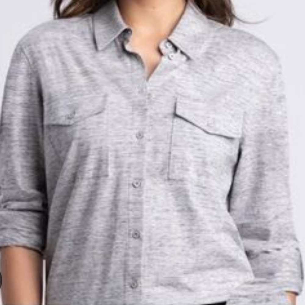 Buttercloth Gray Textured Shirt (tags removed)